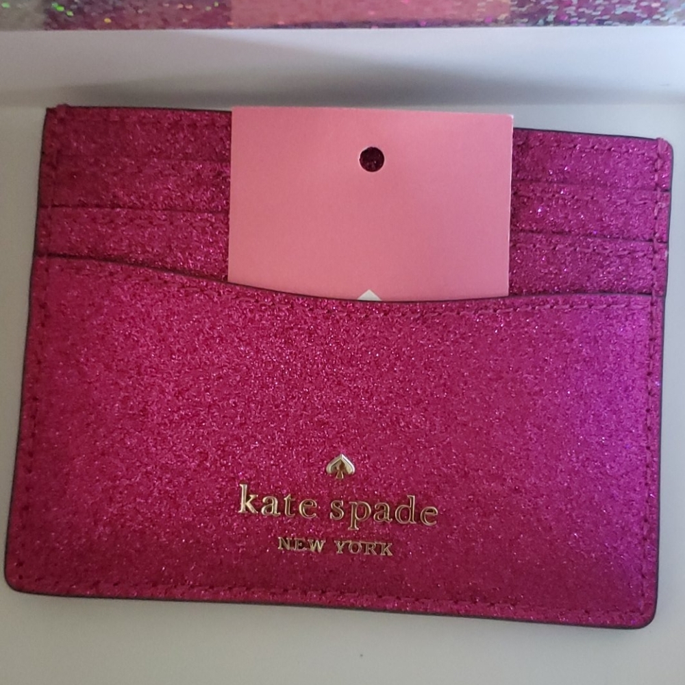 Kate glitter credit card holder boxed